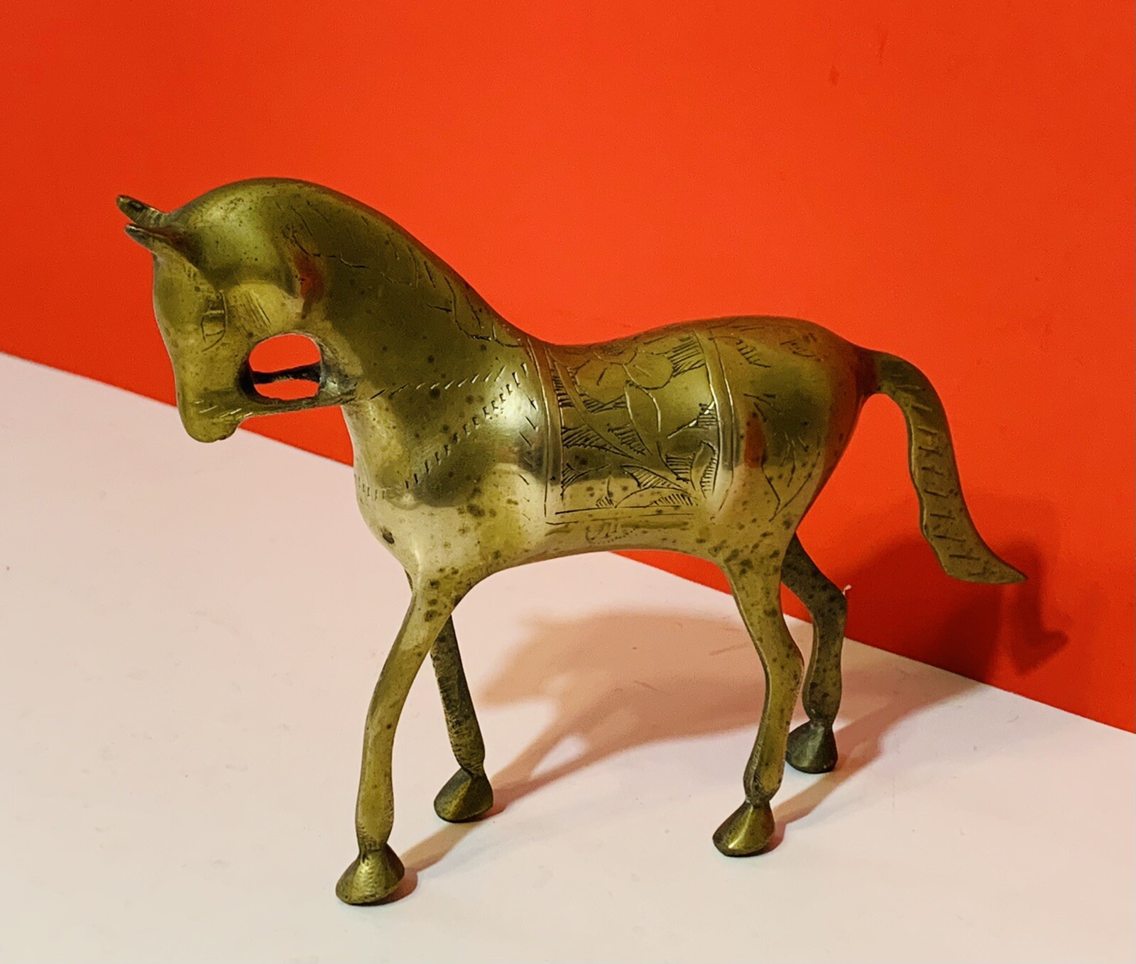 Vintage Brass Horse Statue Figure 6.5" Cast Metal Ornate eBay