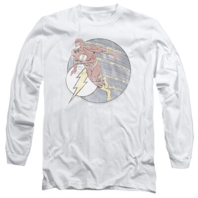 THE FLASH RETRO FLASH IRON Licensed Men's Long Sleeve Graphic Tee Shirt SM-3XL 