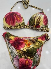 Venus Vintage U/W Floral/ Animal Bikini Top B  moderate Bottoms S Perfect Rare