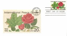 CANADA & USA INTERNATIONAL PEACE GARDEN DOVE FLAGS 1982 ANDREWS CACHET FDC LTD E