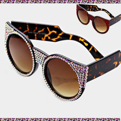 AUSTRIAN CRYSTAL Rhinestone Sunglasses Oversized Cat Eye  display picture 2