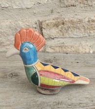 Vintage Raku pottery South African hoopoe Colourful Bird Ornament Figure
