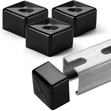 40 Packs Safety Strut Channel End Caps - Square Plastic Channel Caps Accessor...