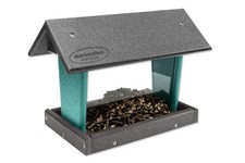 Amish Made in USA Mini Hopper Hanging Feeder - Gray & Aruba Blue