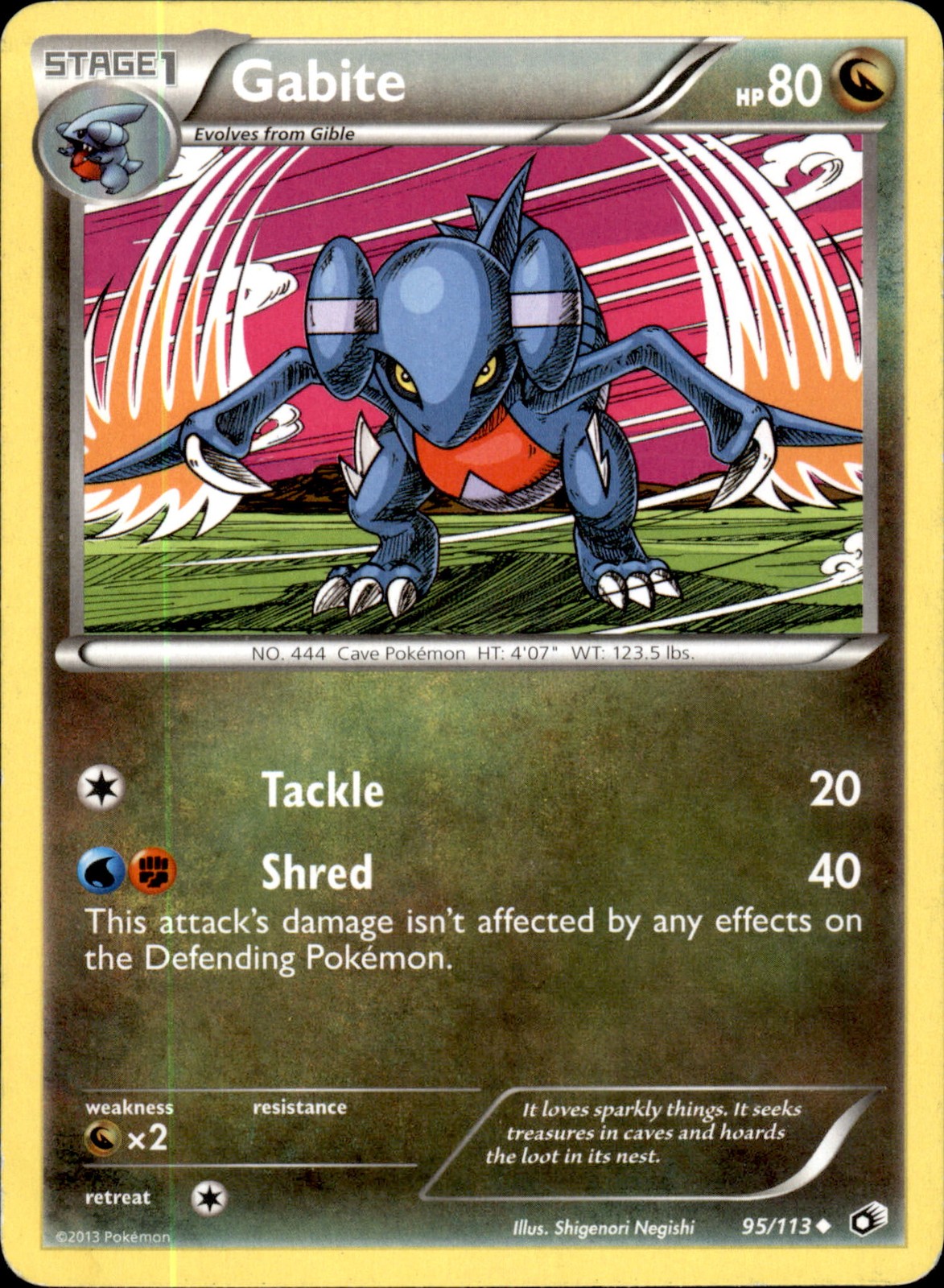 Gabite 95/113 Uncommon - Pokemon Legendary Treasures HP