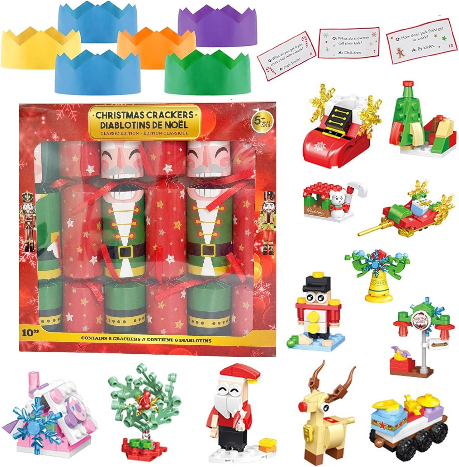 Christmas Crackers Pack of 6,Luxury Christmas Party Crackers Xmas Crackers with