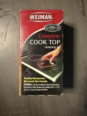 Weiman Glass Stove Top Complete Cleaning Kit Cleaner Scrubber & Scraper Included