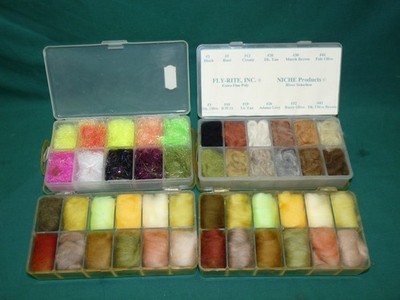 4 Boxen Super Fine #2 Waterproof Dubbing Dry Fly Nymph. siehe Farben!