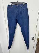 Wrangler 13MWZ Cowboy Cut Mens Blue Denim Jeans 36x34 Straight Leg Western good