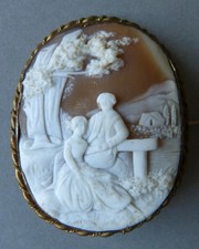 broche avec camée 19e siècle romantique cameo brooch