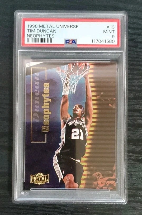 1998 Metal Universe Neophytes #13 Tim Duncan PSA 9