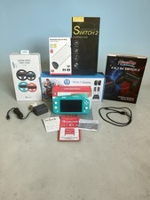 NEW Nintendo Switch Lite Turquoise Console Bundle - Huge 30pc Accessory Mega Kit
