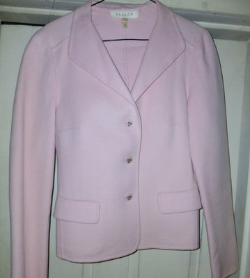 Escada Pink Notch Lapel Single-Breasted Three-Button Blazer Jacket Women