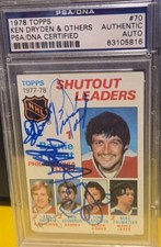 1978 Topps Shutout Leaders Ken Dryden Auto PSA/DNA