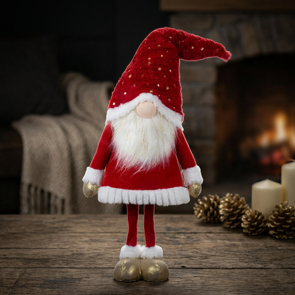 Weihnachtswichtel 60Cm (81Cm) Wackelnder Gnom Rot Wackelgnom Dekofigur-image