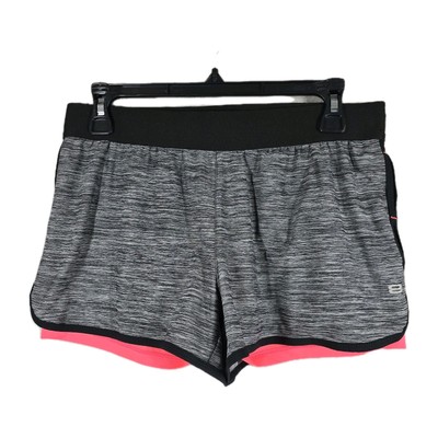 Layer 8 Activewear Lined Performance Shorts Women s SZ M Black Pink Running
