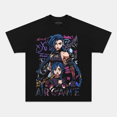 Arcane Season 2 2024 T-Shirt LOL Custom Jinx Vi Caitlyn Graphic Cotton Tee