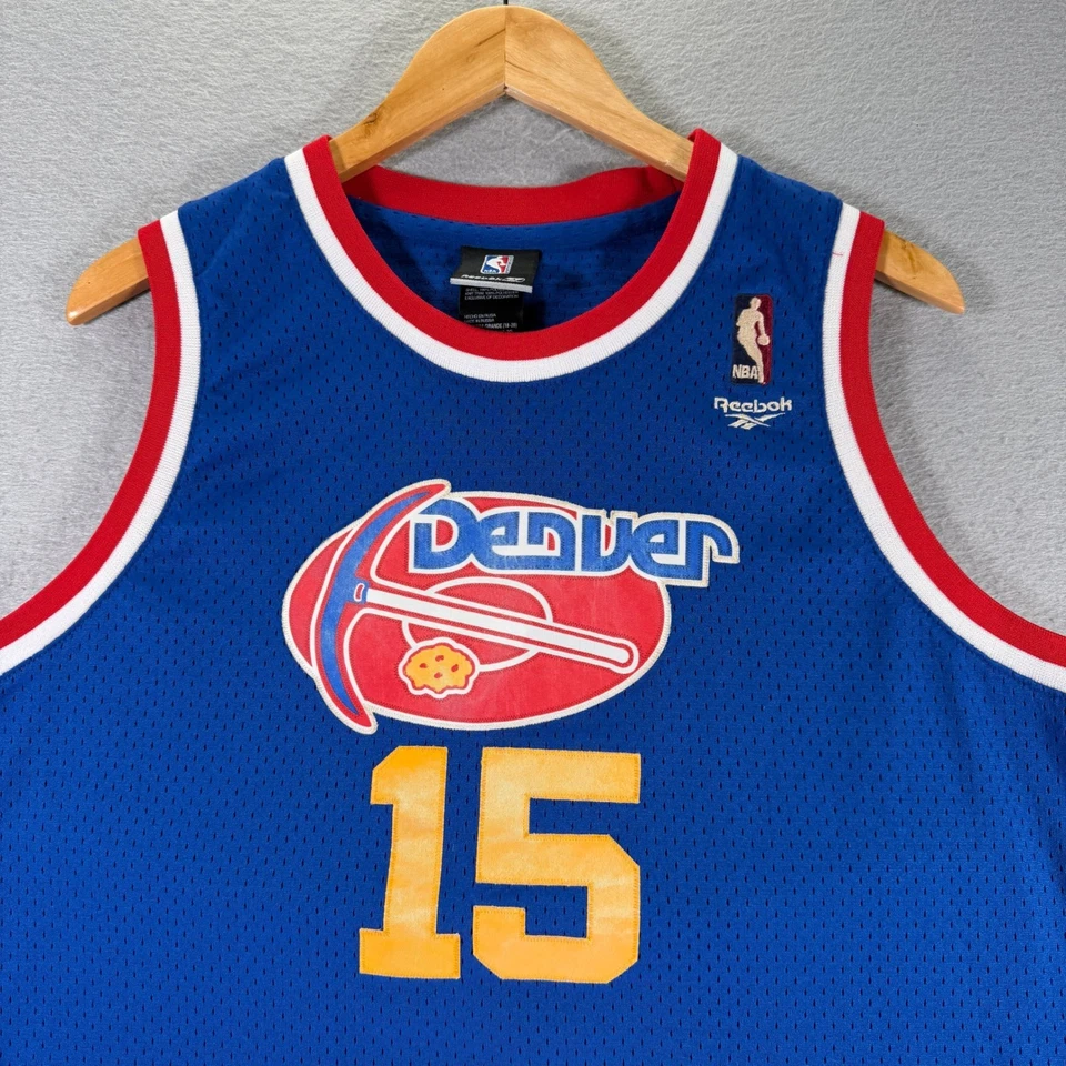 Camiseta deportiva vintage Carmelo Anthony juvenil XL azul Reebok madera dura clásicos retroceso Foto 3 de 4