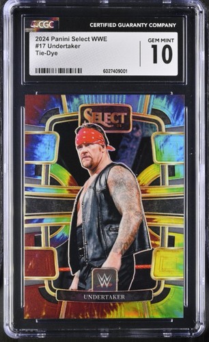 Undertaker 2024 Panini Select WWE #17 Tie-Dye CGC 10 Concourse Card /25 SSP