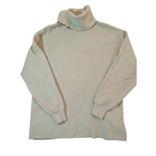 Free People Women's Small S Ribbed Knit Tunic Sweater Dress Turtleneck Green