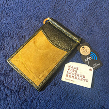 Vaan  Co Men's RFID Blocking Bifold Wallet w/ Logo Accent, Black/Tan