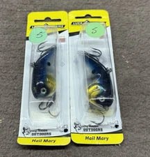 (2) Rick Clunn Luck E Strike Hail Mary 1oz Lipless Crankbait Fishing Lures 