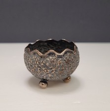 Vintage Metal Cauldron - Tri Foot With Scalloped Edge -