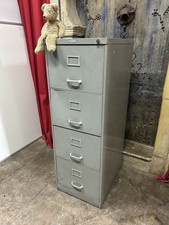 Vintage Art Metal Grey Metal Filing Cabinet FREE MANCHESTER DELIVERY