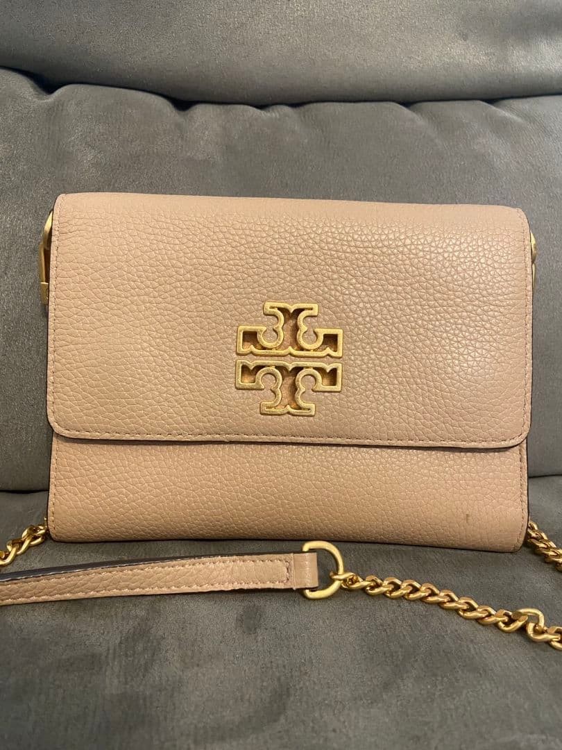 Tory Burch Shoulder Bag Chain Wallet Leather Beige Women's From Japan thumbnail 11