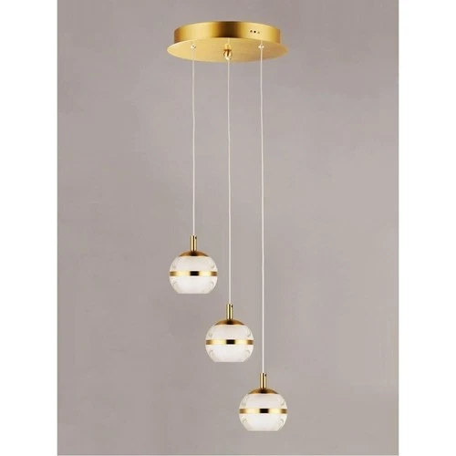 ET2 E24593-93NAB Swank Metal Band with Acrylic/Frosted Orb Round Pendant Ceiling - Picture 5 of 7