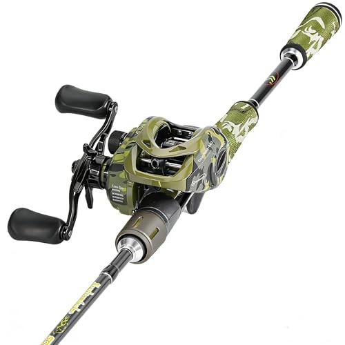  Baitcaster Combo, 30Ton+24Ton Graphite 2-Piece Blanks Camo 