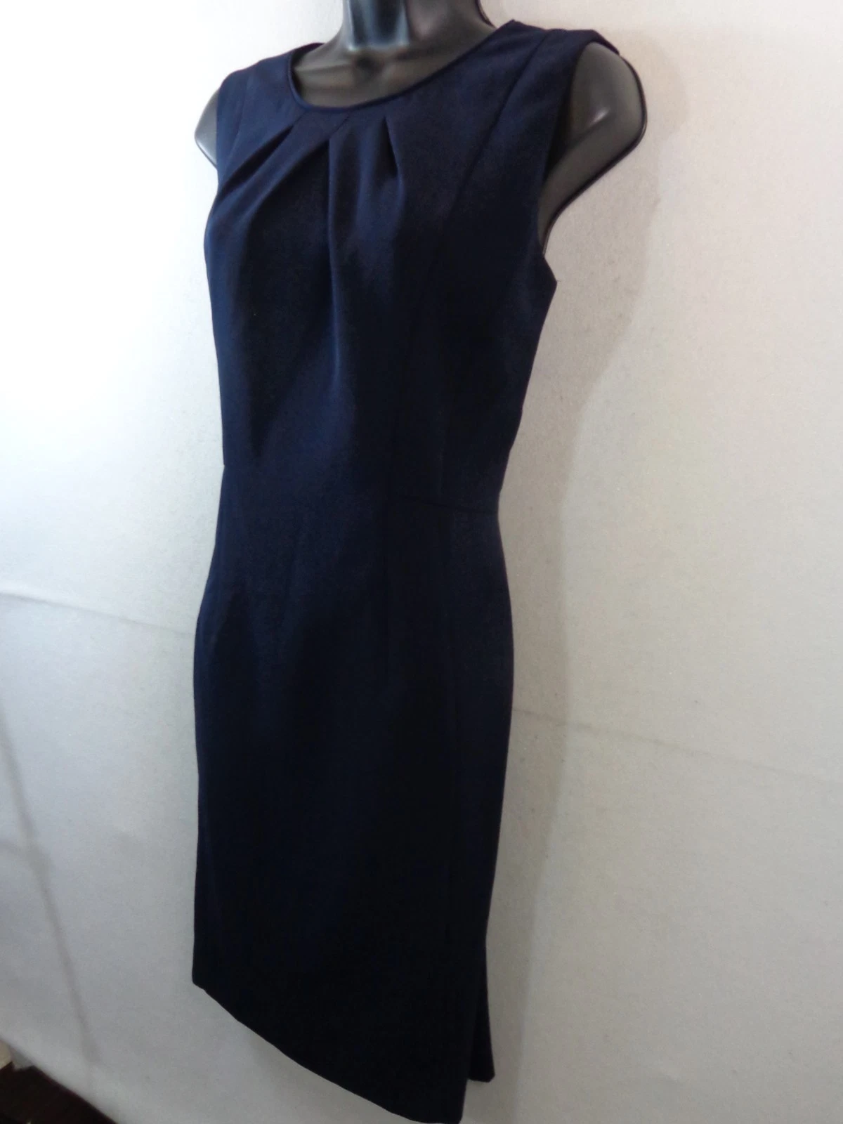 VETEMENTS Abito Talbot's donna 6 blu navy senza maniche plissettato cambio