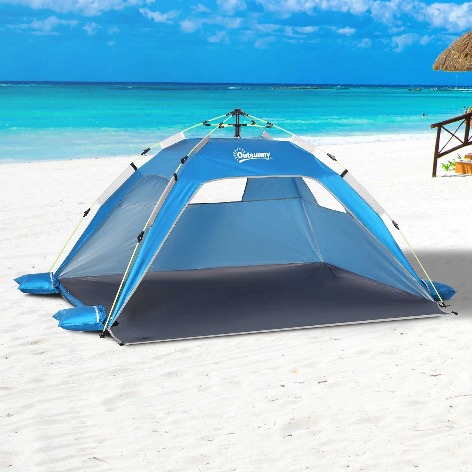 2 Man Pop-up Beach Tent Sun Shade Shelter Hut w/ Windows Doors Hook Blue
Opens in a new window or ta