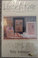 Lizzie Kate "Baby Sampler" Cross Stitch Chart w/charms