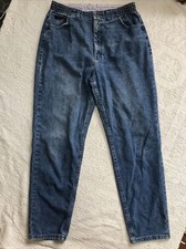 Vintage Lee Mom Jeans Women Sz 14 M High Rise Tapered Leg 80s 90s Faded Med Wash