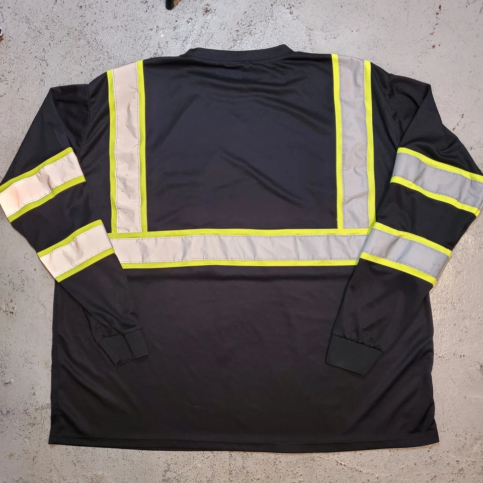 HIGH VISIBILITY Shirt Black Yellow Reflective Golden Elephant Mens Plus Size 4X - Image 2 of 4