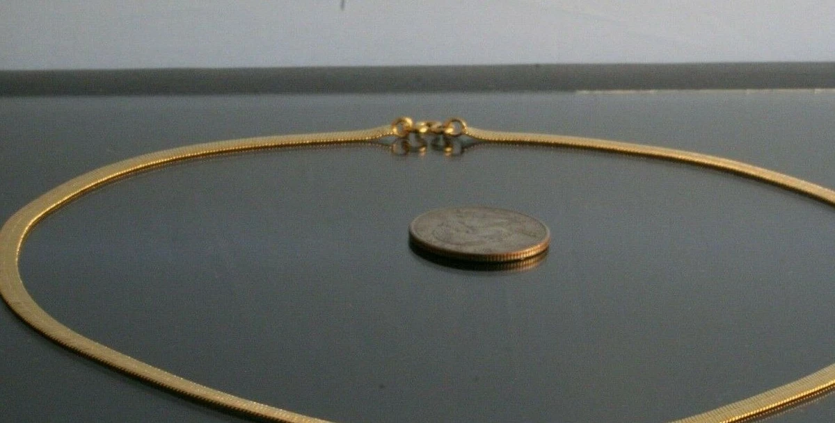 22k gold 2024 herringbone chain