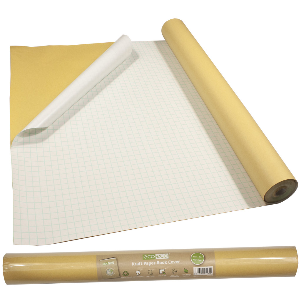 Kraft Self-Adhesive Film Sticky Book Cover Paper Roll 50cmx10m Professional Use
