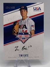 2018 Panini USA Baseball Stars & Stripes Black Ink Tim Cate /499 Nationals Prosp
