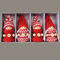 "Geschenkpackung - 4Er Set \"Wichtel\" Rot / AnhäNger- (Ca.6 Cm)"