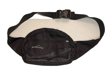 Eddie Bauer Stowaway Belt Bag Sling Bag Fanny Pack Hiking Black