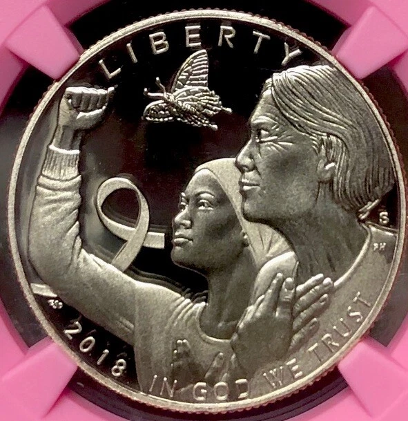 2018 BREAST CANCER AWARENESS Silver Half Dollar PCGS PF70💥FLAWLESS QUALITY💥ER - Image 3 of 4