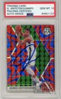 Giannis Antetokounmpo 2019-20 Panini Mosaic Red Blue Auto Card #75 PSA/DNA 10