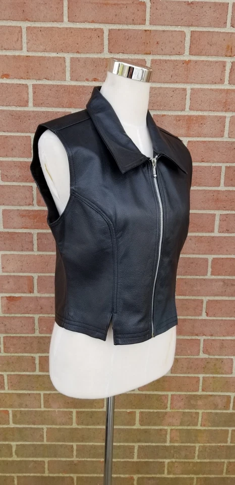 Identity Women's Black Leather Vest Size Junior L (Women's S) - Image 4 of 4