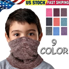 Bandana Neck Warmer Gaiter Scarf for Kids Windproof Winter Ski Fleece Face Masks