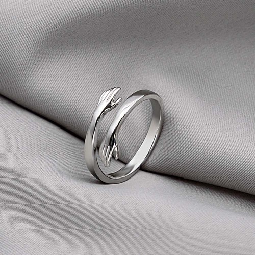 Bague Ajustable Ouverte Câlin D'Amour Romantique - Cadeau