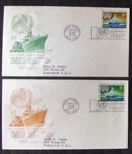 United Nations 2 FDCs MARITIME CONSULTATIVE ORGANIZATION, NY 1964