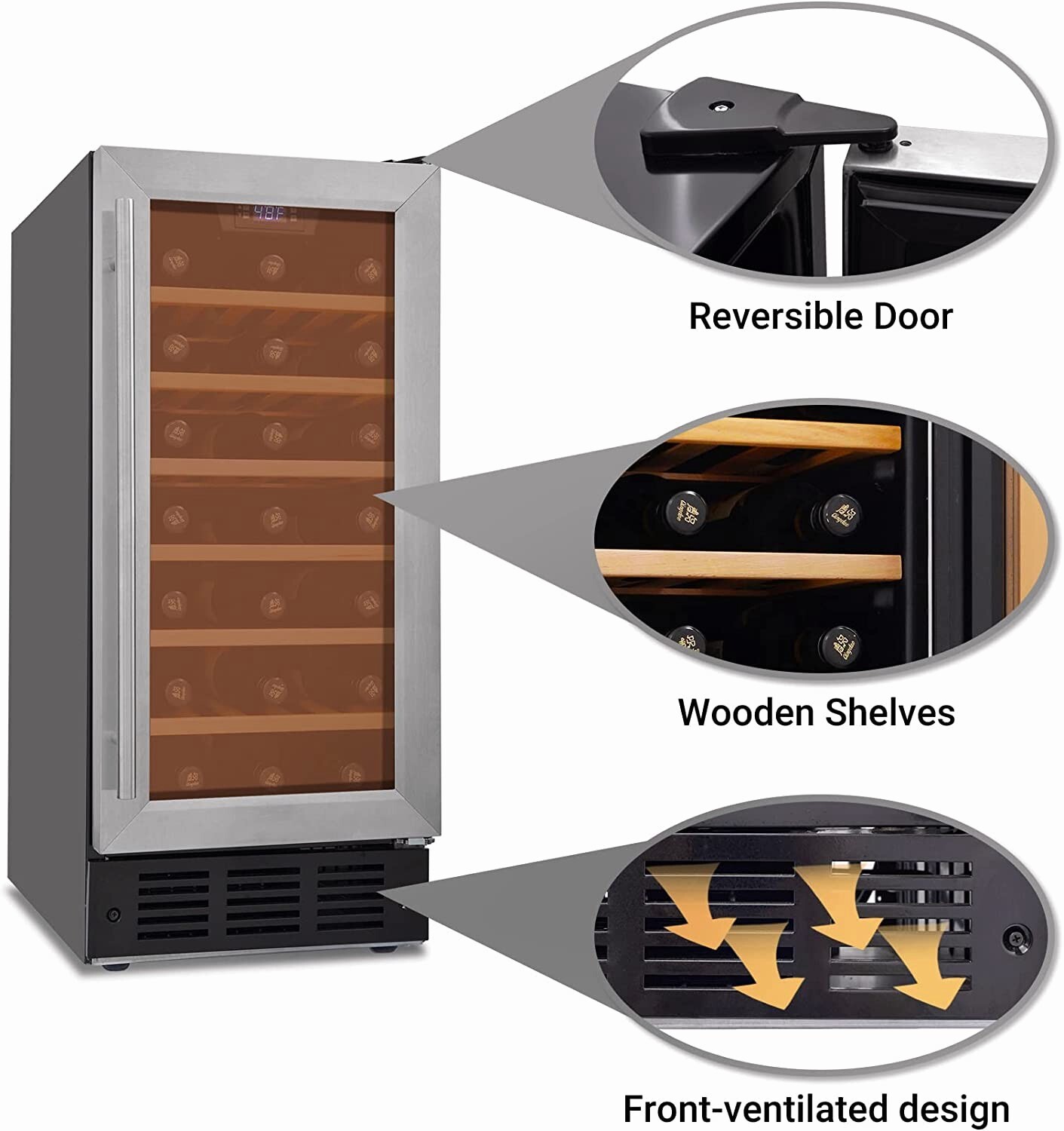 Smad Wine Cooler Under Counter Wine Fridge Freestanding Beverage Fridge