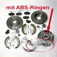 Bremsscheiben Satz vorne ABS Bremstrommel Set hinten für Renault Clio II