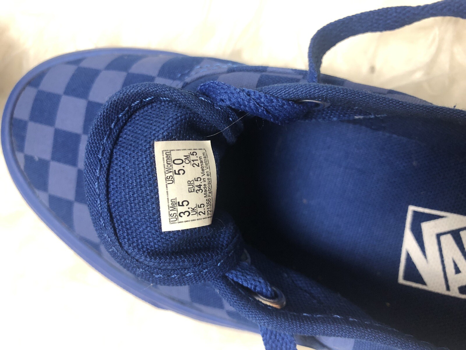 Vans Authentic Tonal Checkerboard Skate Shoe True B… Gem